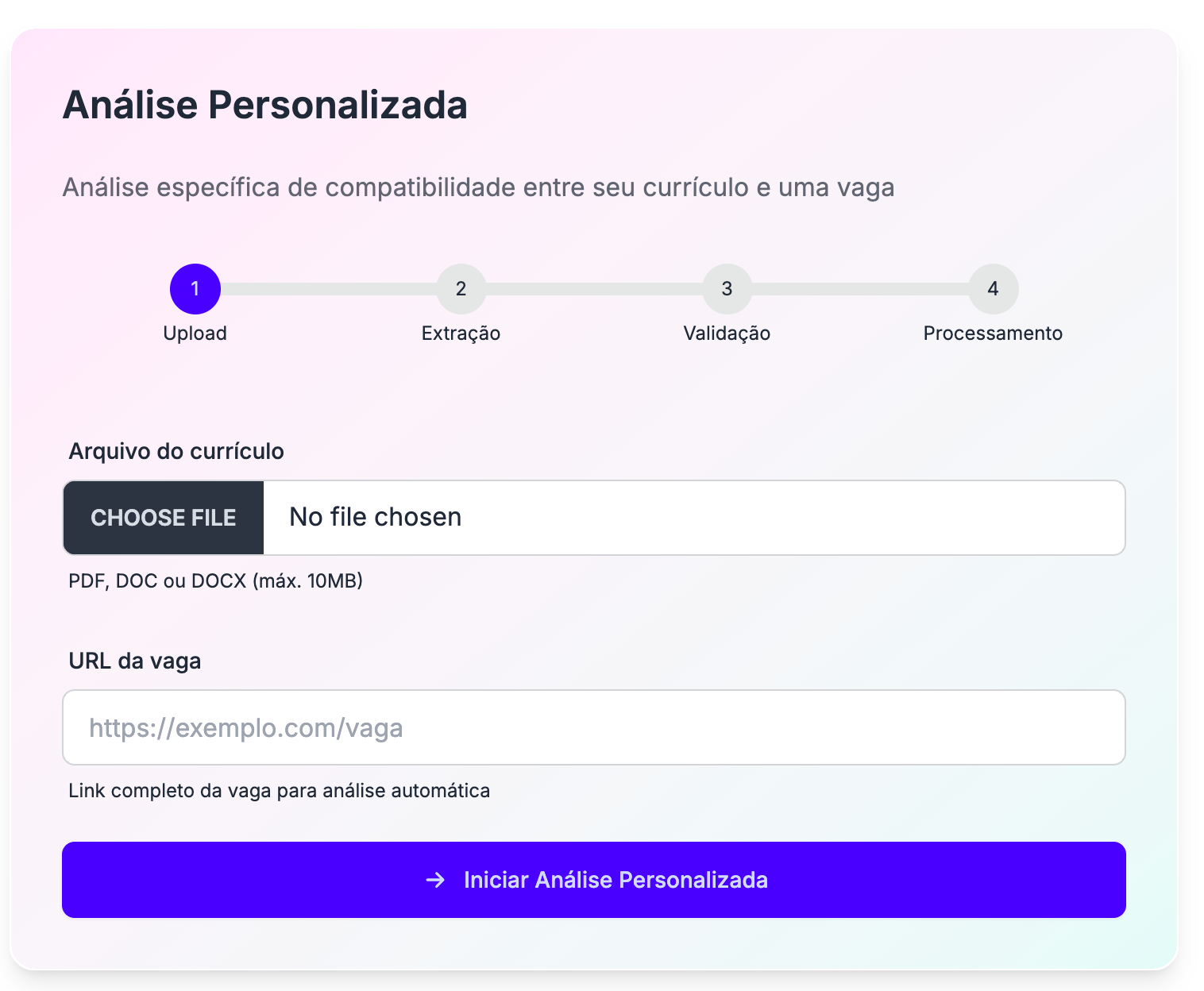 Análise Específica para Vaga - AvalieMeuCurriculo